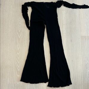 Bershka Black Ribbed Waistband with Bow Detail